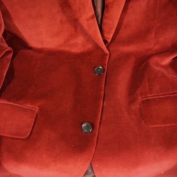 Men's Alfani Burgundy Suede Slim Fit Blazer - Picture 3 of 7